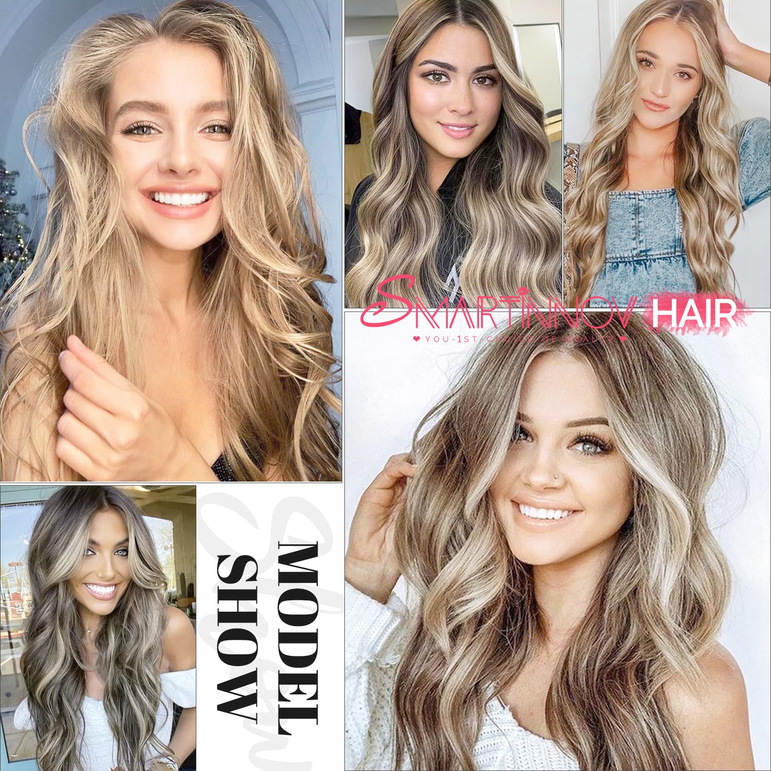 20 Inch Balayage Human Hair Wigs Ombre Ash Blonde 13x4 HD Transparent Chestnut Brown to Ash Blonde Highlight Lace Front Remy Hair with Brown Roots for Women Pre Plucked with Baby Hair 150% Density